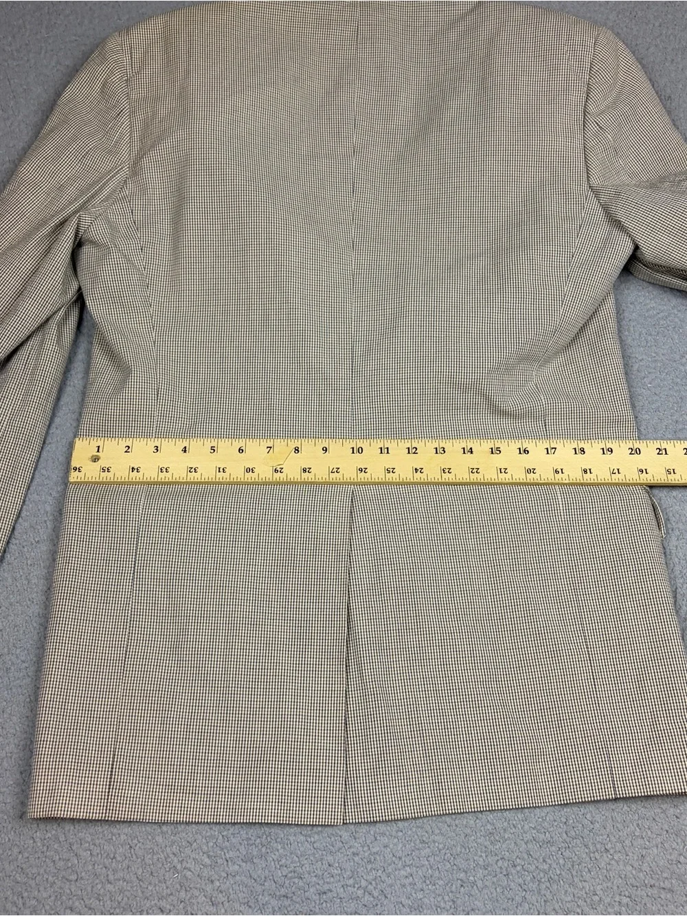 Vtg Brooks Brothers 1818 Blazer Men 43L Beige Silk Linen Wool Gunclub Check USA